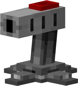Blocky automated turret with red sensor