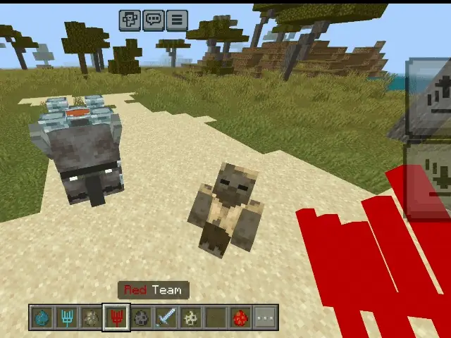 Mobs assigned to the red team for battle