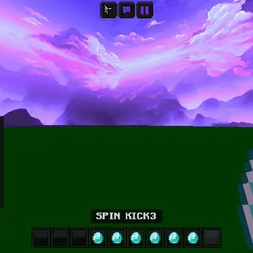 Game HUD showing Spin Kick3 move selected