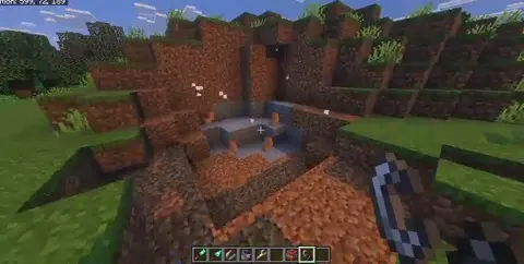 Player uses tool to shape terrain in-game.
