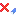 Red X error icon with a blue checkmark