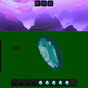 Player holding a diamond in modded game
