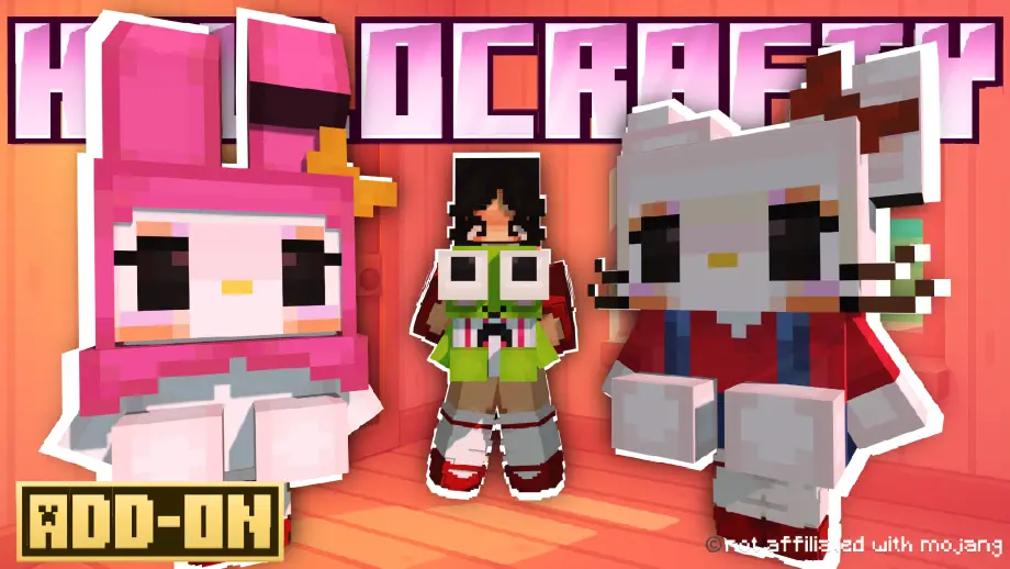 Thumbnail: ♥︎ Hellocrafty !! ୨୧ Hello Kitty 🎀 + Friends 🐰 ꒰⑅ᵕ༚ᵕ꒱ Bedrock