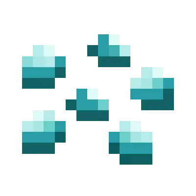 Pixel art turquoise gem clusters on black