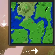 Blocky minimap with rivers and terrain icons