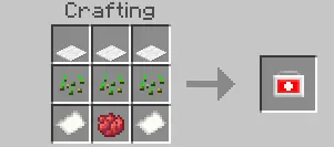 Medikit crafting recipe in a grid