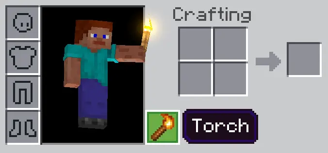 Character holds a torch in offhand slot.