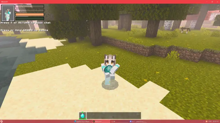 Character with custom animation on sandy shore
