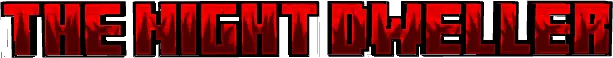 Red THE NIGHT DWELLER bold block text