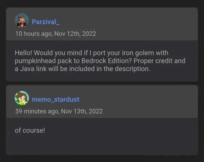 ALT Conversation about pumpkinhead golem pack