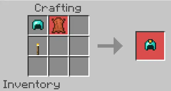 Crafting recipe for a glowing helmet