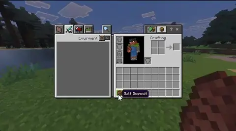 Inventory screen showing salt deposit item.