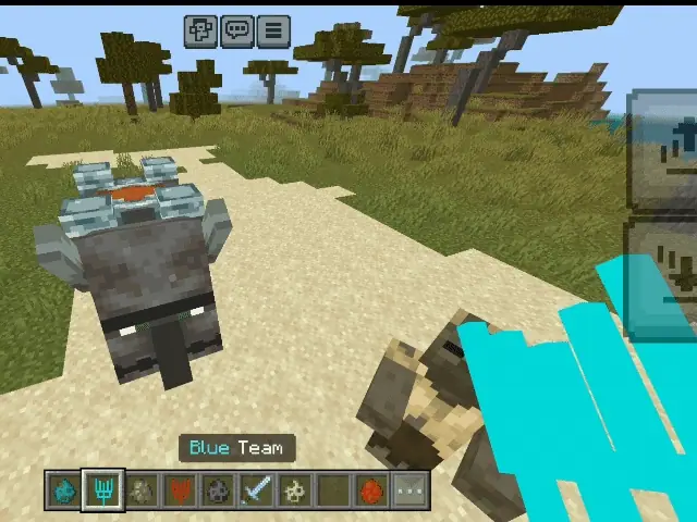 ALT Mob battle setup with Blue Team selected