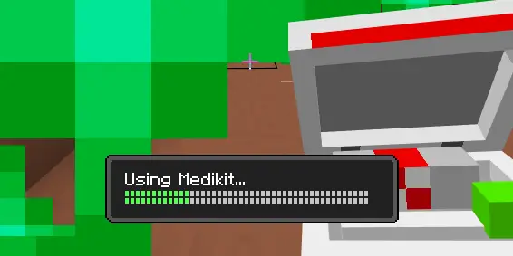 Medikit healing progress bar displayed
