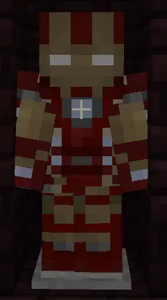 Blocky Iron Man superhero armor display