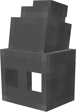 Blocky gray skull-shaped creature model