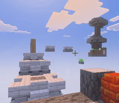 Floating islands and parkour platforms in sky