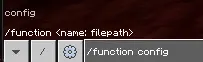 Command input box showing function config