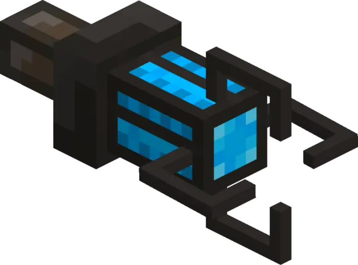 Voxel-style blue gravity gun weapon