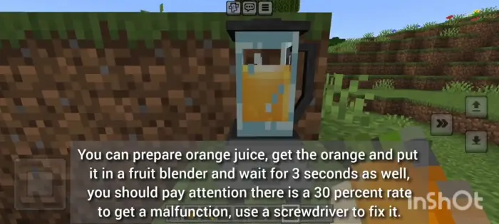 Fruit blender with orange juice outdoors