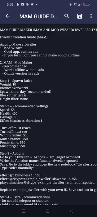 ALT text Guide for creating custom dwellers in MAM