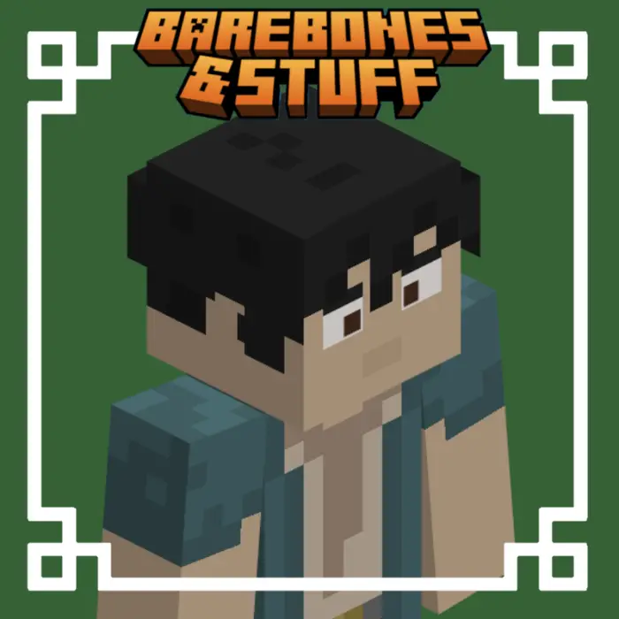 Blocky humanoid villager with black hair