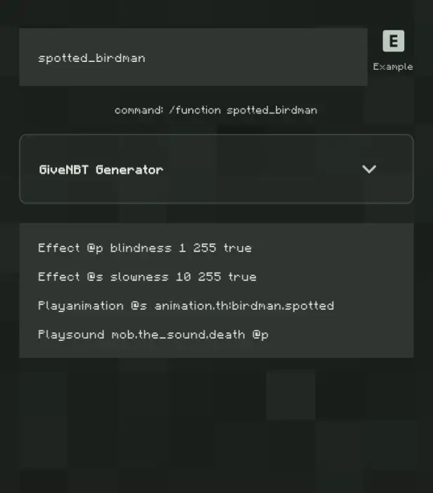 Command script for Bird Man horror mob.