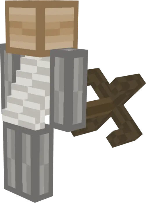 Blocky survivor with armor and barricade