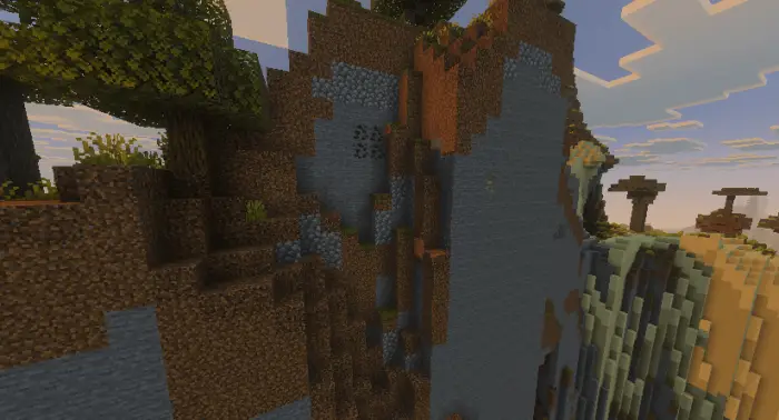 Enhanced cliffs with detailed grass and stone