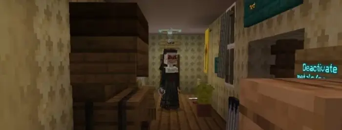 ALT Creepy nun in a dimly lit hallway