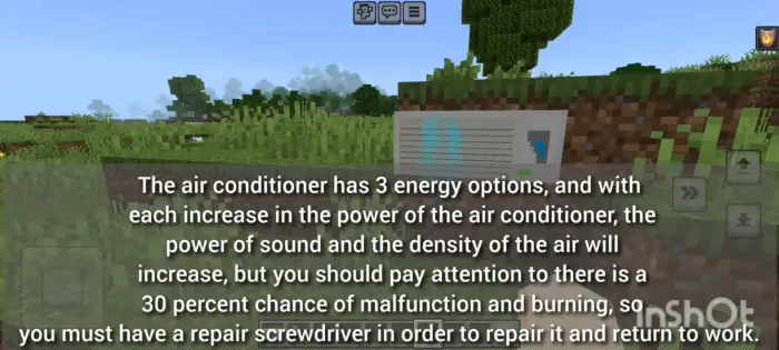 Air conditioner block with usage tips