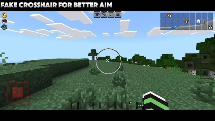 Fake crosshair overlay in grassy terrain