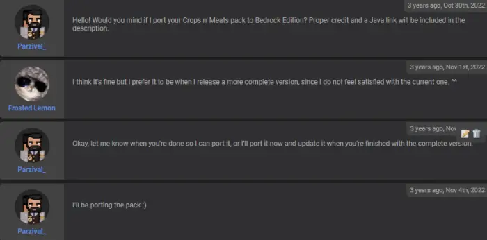 ALT Chat about food texture pack porting