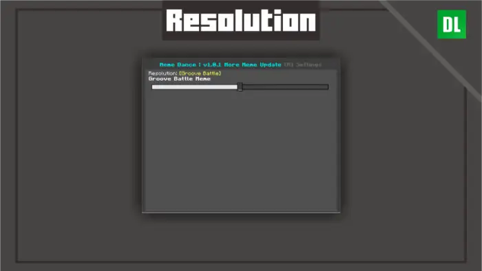 Settings menu for meme dance resolution.