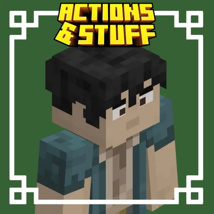 Blocky human-like villager with dark hair