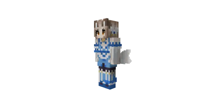 Cute blue anime-style totem character