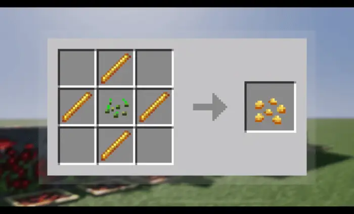 Crafting recipe for gold nugget seeds