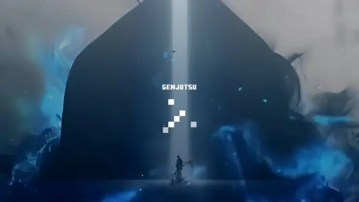 Animated Solo Leveling UI with blue effects