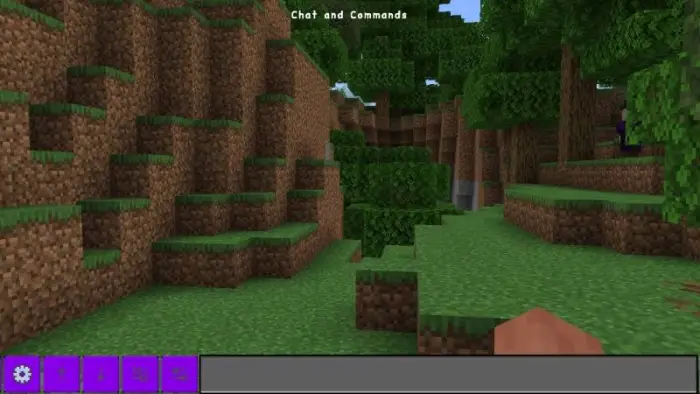 Modern purple HUD with forest background