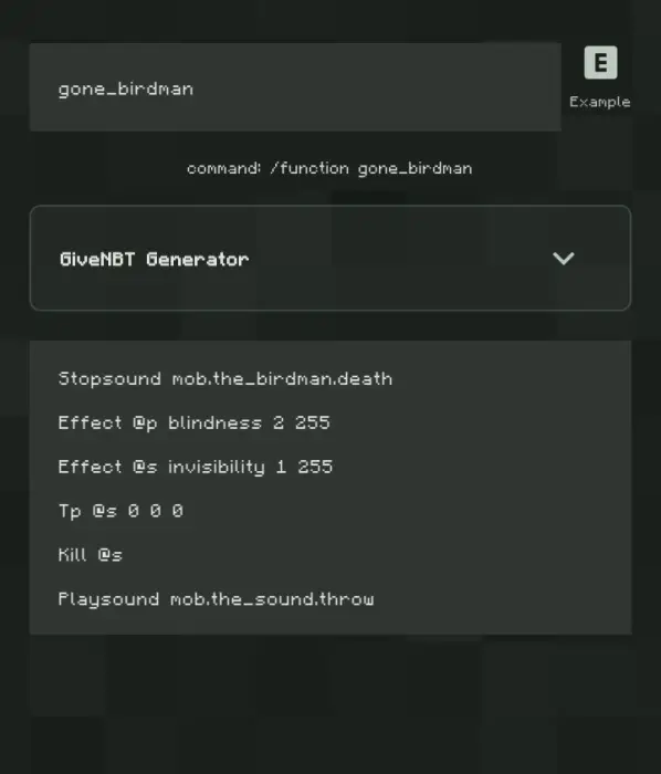 Command list for adding Bird Man mob.