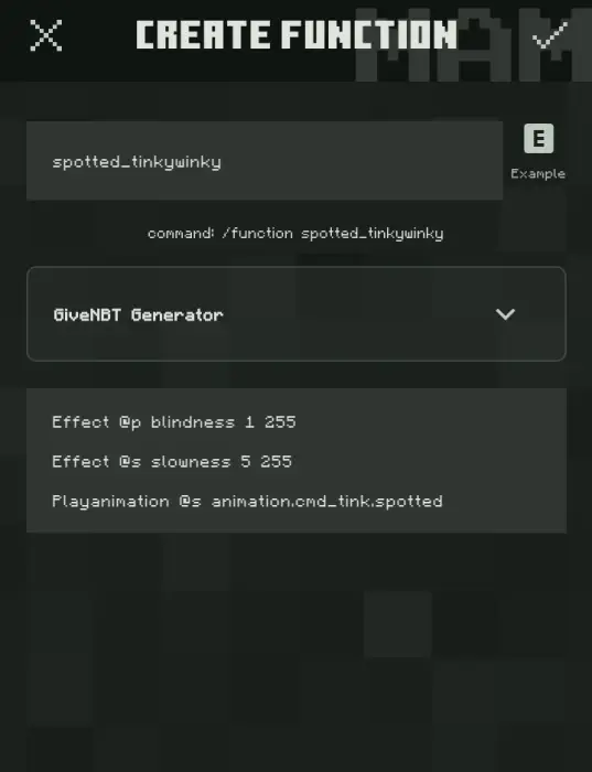 Command function setup for horror boss mod