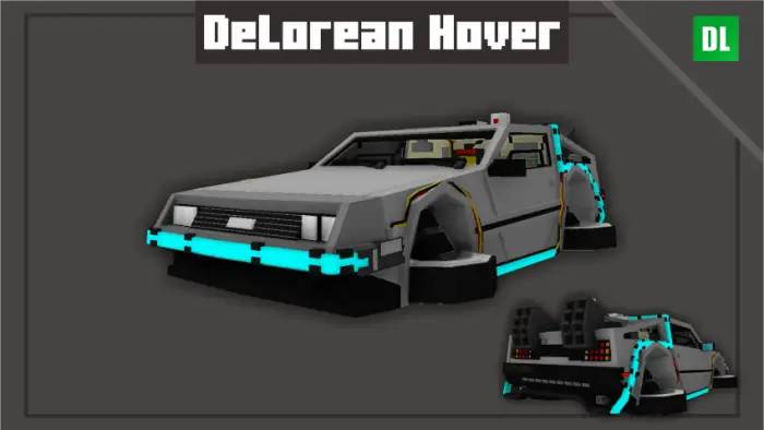 Blocky DeLorean Time Machine hover car
