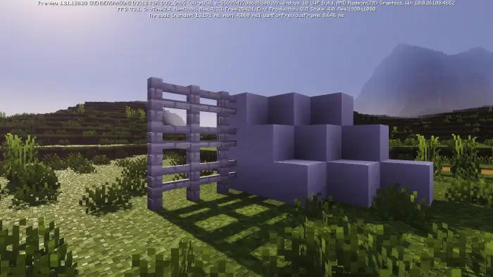 Block structure with enhanced shadows outdoors
