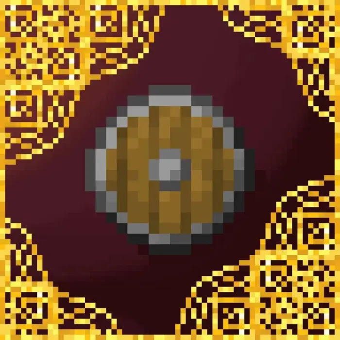 Pixelated round shield texture preview