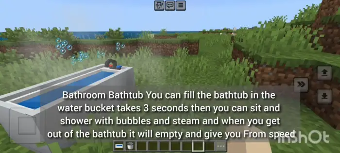 Bathtub with bubbles and steam outdoors