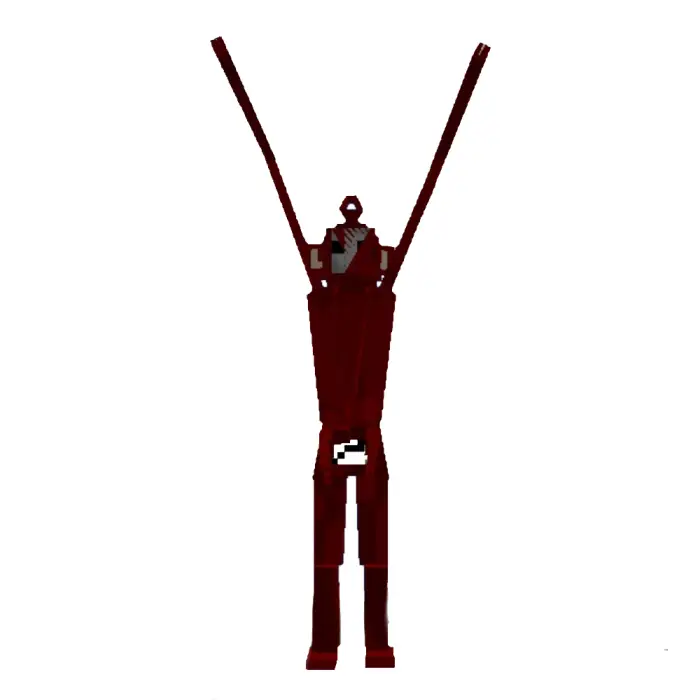 Hostile red Teletubbie-inspired mob.