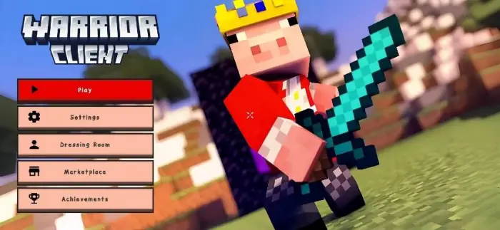Pixelated pig warrior with diamond sword