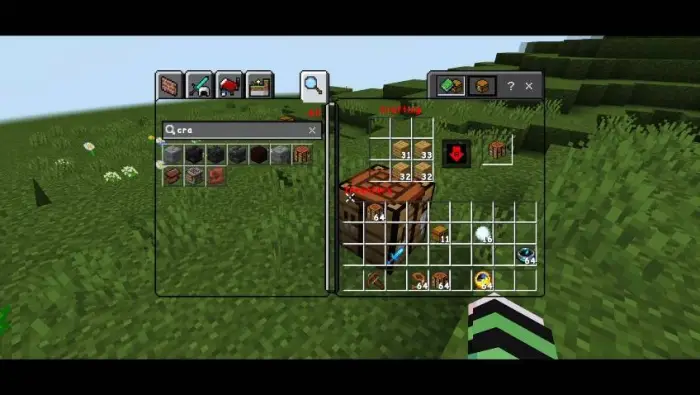 Enhanced inventory and crafting interface