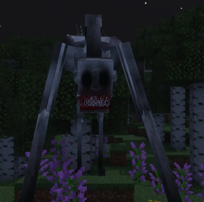 Tall, menacing cave creature in a forest