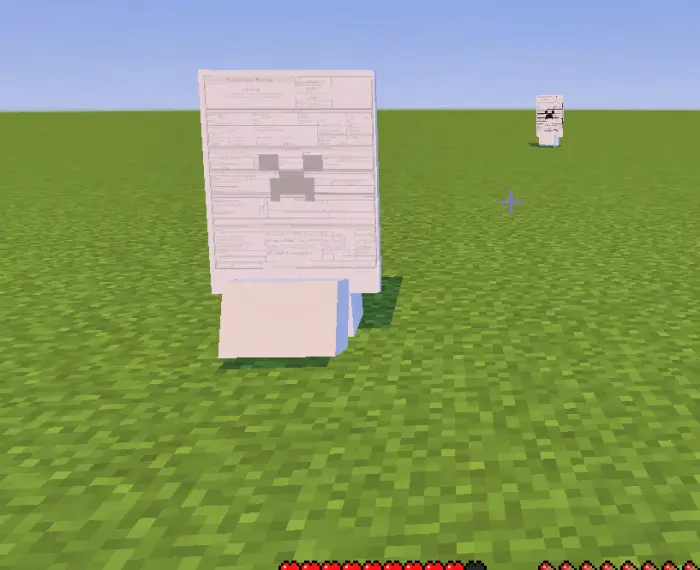 Job application creeper mob on grass field